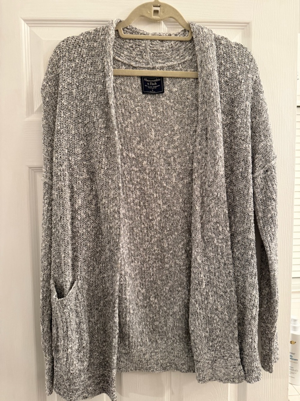 Abercrombie & Fitch Heather Gray Open-Front Cardigan